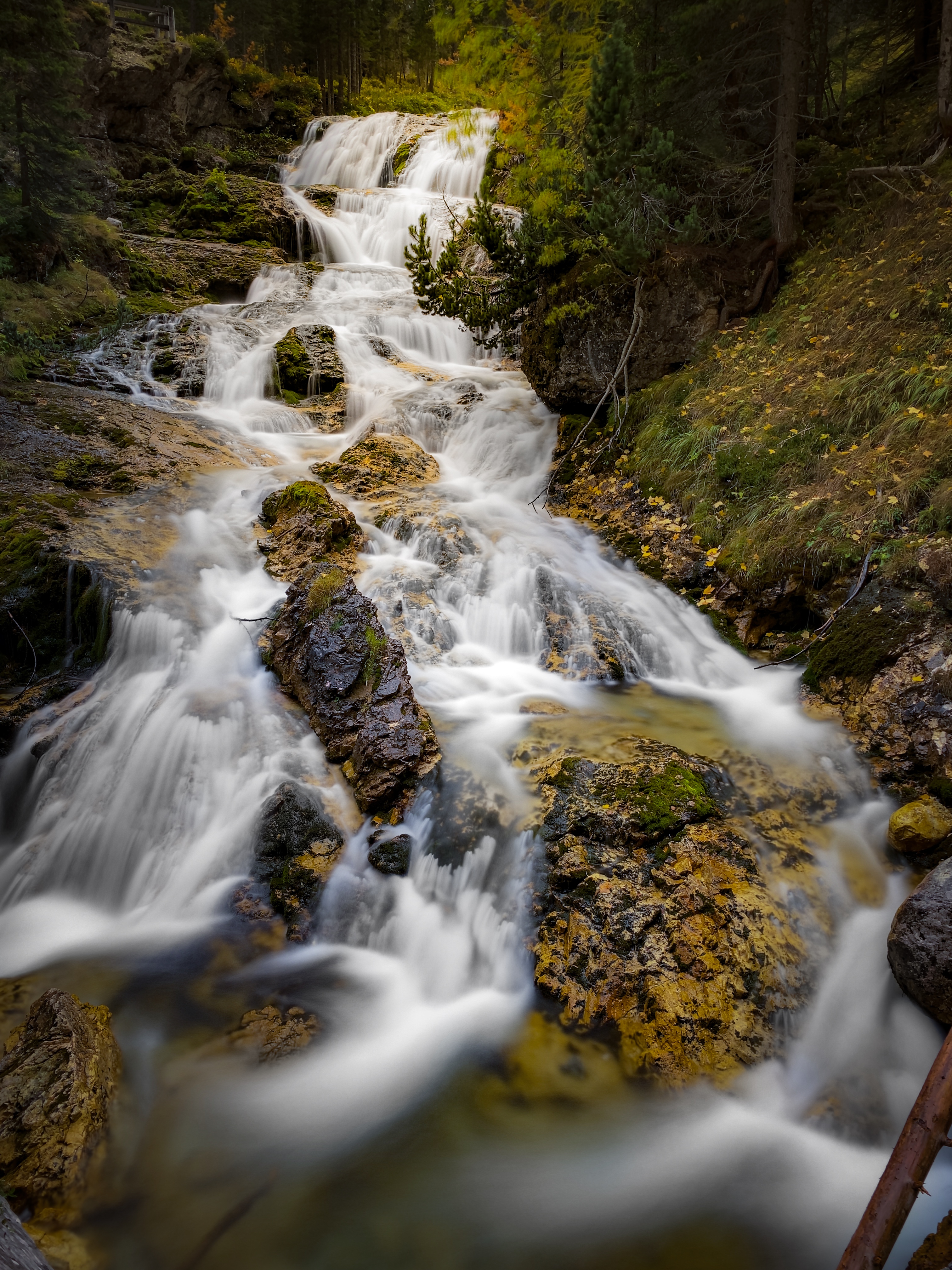 A waterfall blurred into silky motion with a long exposure on iPhone.